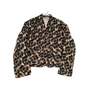 Rachel Comey x Target Abstract Animal Print Quilted Jacket Womens XS Green Peach